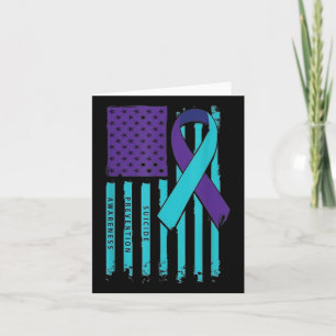 Usa Flag Nobody Fights Alone Suicide Prevention Aw Card