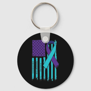 Usa Flag Nobody Fights Alone Suicide Prevention Aw Key Ring