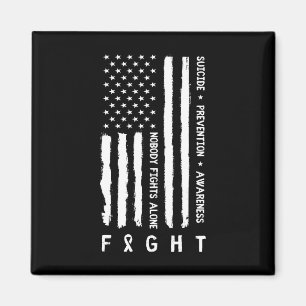 Usa Flag Nobody Fights Alone Suicide Prevention Aw Magnet