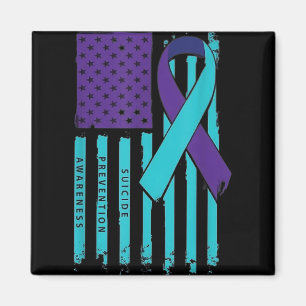 Usa Flag Nobody Fights Alone Suicide Prevention Aw Magnet