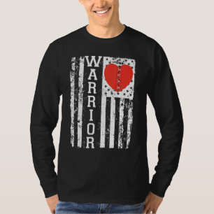 USA Flag Open Heart Surgery Recovery Distressed T-Shirt