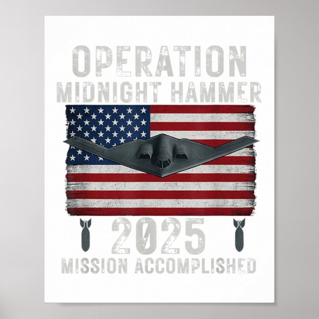 Usa Flag Operation Midnight Hammer B-2 Stealth Bom Poster (Front)