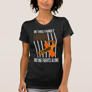 USA Flag Orange Ribbon Products Leukaemia Awarenes T-Shirt