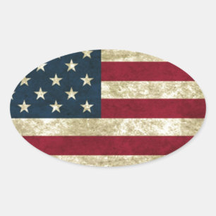 USA Flag Oval Sticker