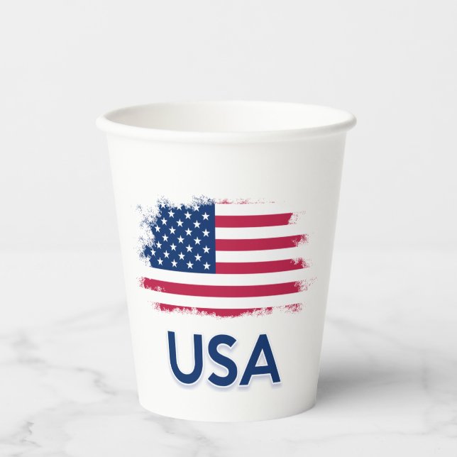 USA Flag  Paper Cups (Front)