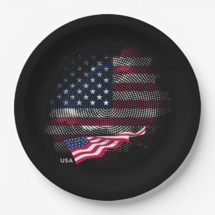 USA flag Paper Plate