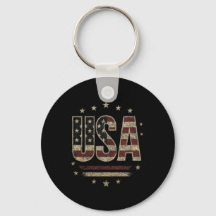 Usa Flag Patriotic 4th July America Proud Key Ring