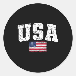 Usa Flag Patriotic 4th Of July America Day Of Inde Classic Round Sticker