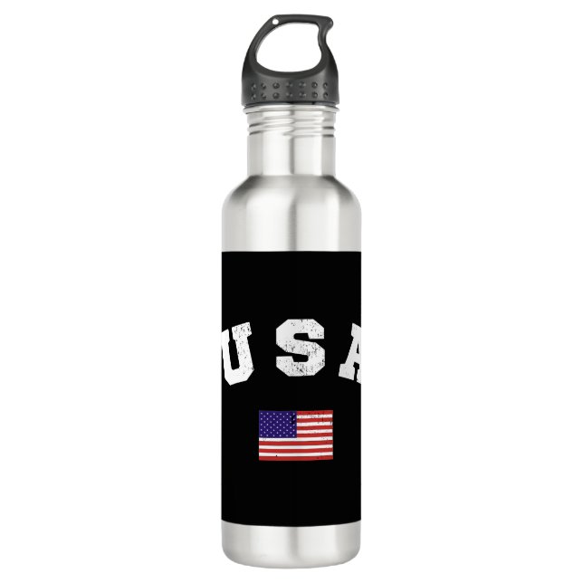 USA  Flag Patriotic 710 Ml Water Bottle (Front)