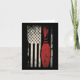 Usa Flag Patriotic American Bowler Gift Bowling Pi Card