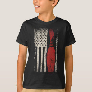 Usa Flag Patriotic American Bowler Gift Bowling Pi T-Shirt