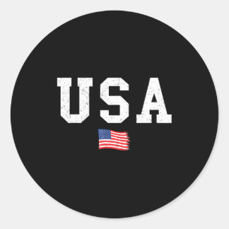 Usa flag patriotic american flag 4th of july men classic round sticker