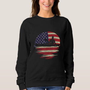 USA Flag Patriotic American Kayaking Kayaker Canoe Sweatshirt