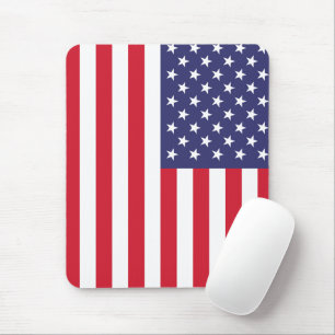 USA Flag Patriotic American Red White Blue Mouse Pad