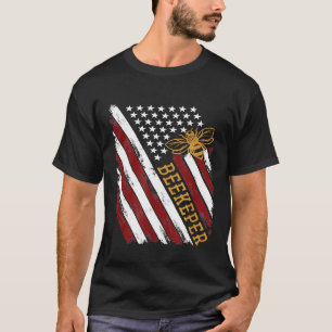 Usa Flag Patriotic Beekeeper T-Shirt