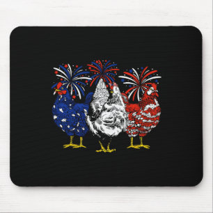 Usa Flag Patriotic Chicken Lover 4th Of July Mouse Pad