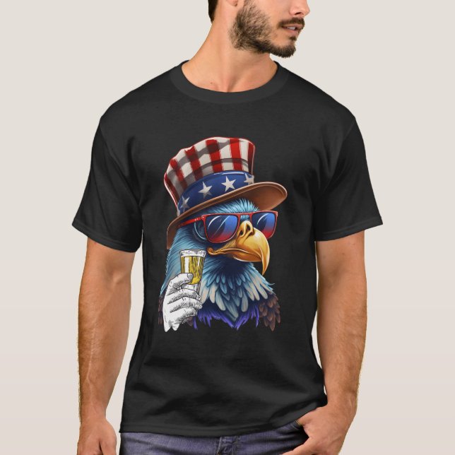 Usa Flag Patriotic Eagle Sunglasses 4Th Of July Be T-Shirt (Front)