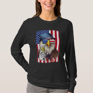 USA Flag Patriotic Eagle Sunglasses 4th Of July Be T-Shirt