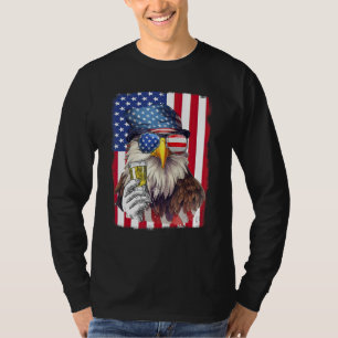USA Flag Patriotic Eagle Sunglasses 4th Of July Be T-Shirt