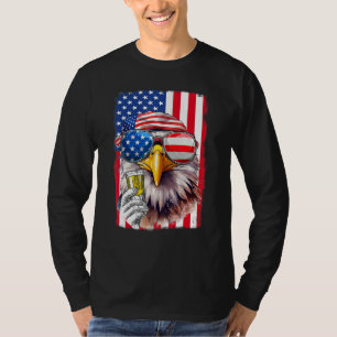 USA Flag Patriotic Eagle Sunglasses 4th Of July Be T-Shirt