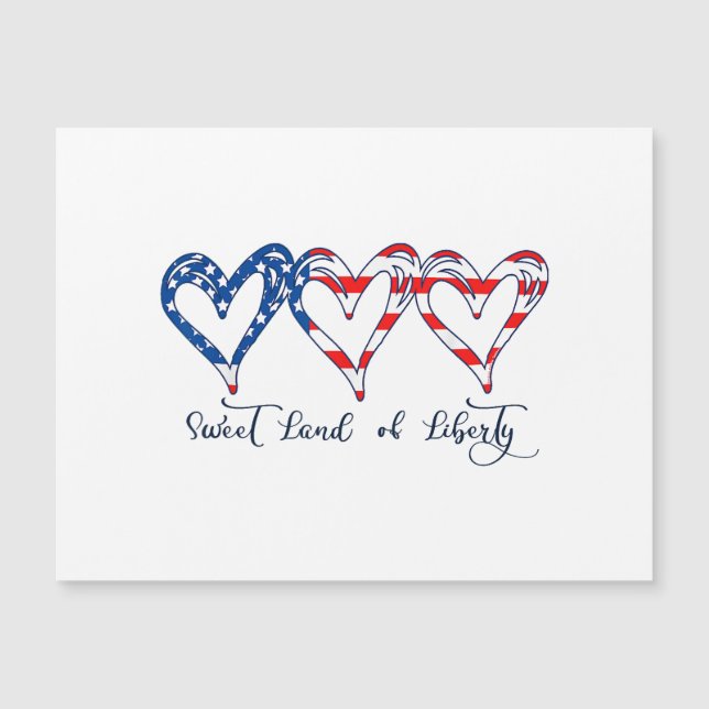 USA Flag Patriotic Hearts 4th of July Sweet Land o (Front)