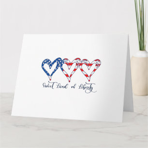USA Flag Patriotic Hearts 4th of July Sweet Land o Card