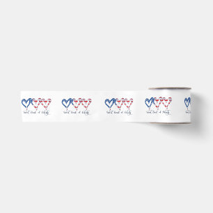 USA Flag Patriotic Hearts 4th of July Sweet Land o Satin Ribbon
