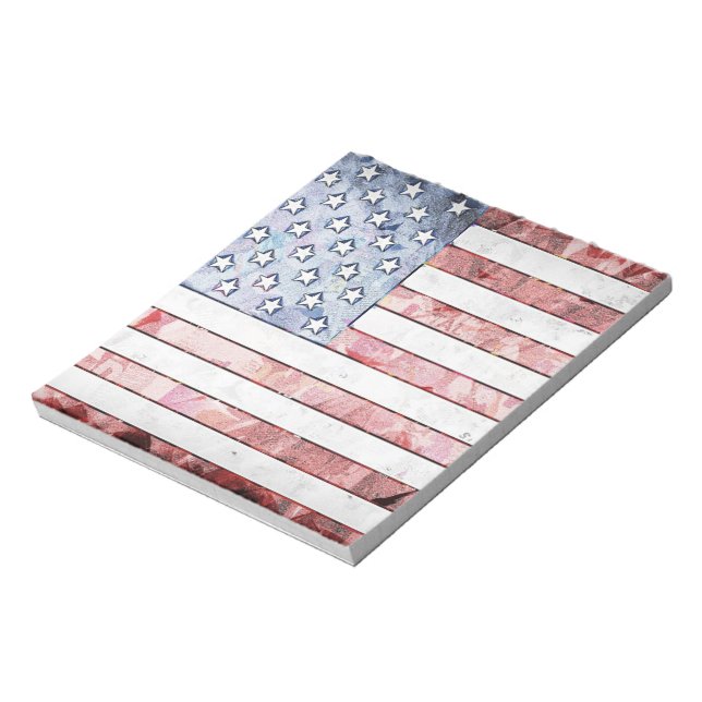USA FLAG PATRIOTIC NOTE PAD STATIONERY (Rotated)