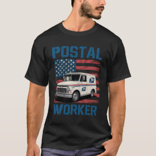 USA Flag Patriotic Postal Worker Mailman Mail Lady T-Shirt