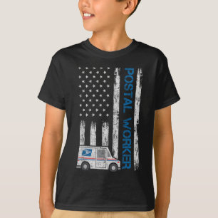 Usa Flag Patriotic Postal Worker Mailman Mail Lady T-Shirt