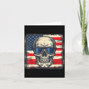 Usa flag patriotic skull shirt independence day card