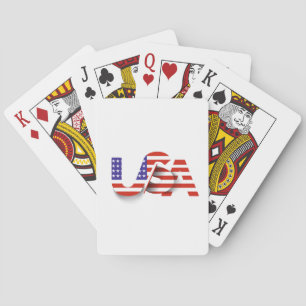 USA Flag – Patriotic USA Typography  Playing Cards