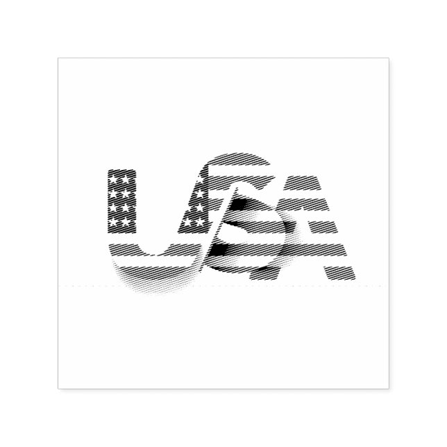 USA Flag – Patriotic USA Typography  Self-inking Stamp (Design)