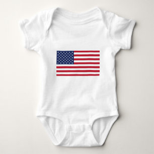 USA Flag Pattern. Perfect Patriotic Gift. American Baby Bodysuit