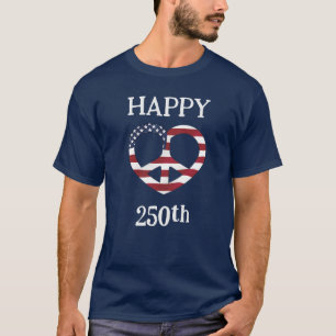 USA Flag Peace Heart T-Shirt