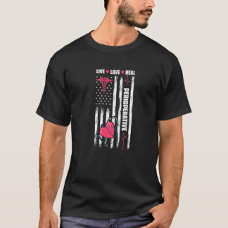 Usa Flag Perioperative Nurse Medical Rn Nursing N T-Shirt