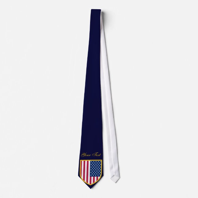 USA Flag Personalised American Pride Neck Tie (Front)