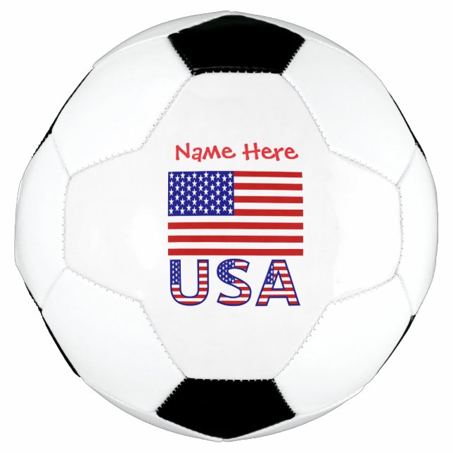 USA Flag Personalised  Soccer Ball (Front)