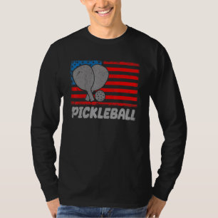 USA Flag Pickleball Shirt Paddle Pickleball Player