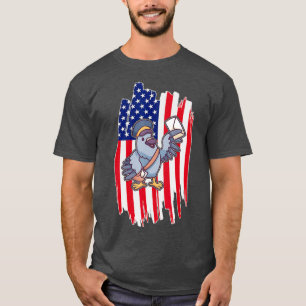 USA Flag Pigeon Postman 4th Of July Patriotic T-Shirt