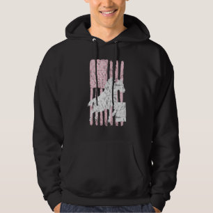 Usa Flag Pink Barrel Racing Racer Horse Riding Rod Hoodie