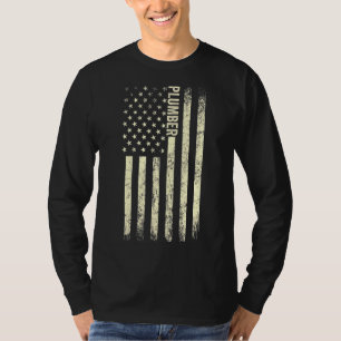 Usa Flag Plumbing Proud American Plumber T-Shirt