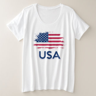 USA Flag Plus Size T-Shirt