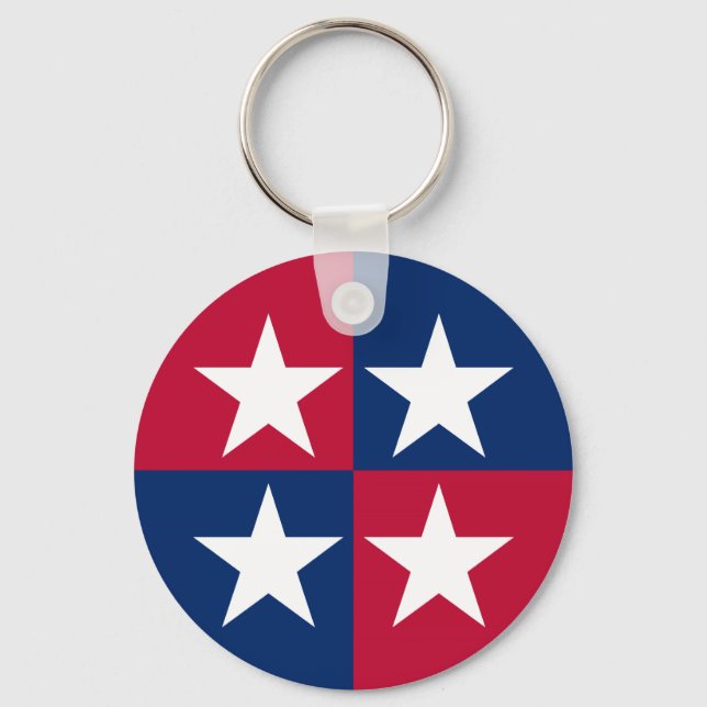 USA Flag Pop Art Stars Key Ring (Front)