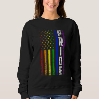 USA Flag Rainbow 4th Of July LGBTQ Gay Pride Month Sweatshirt