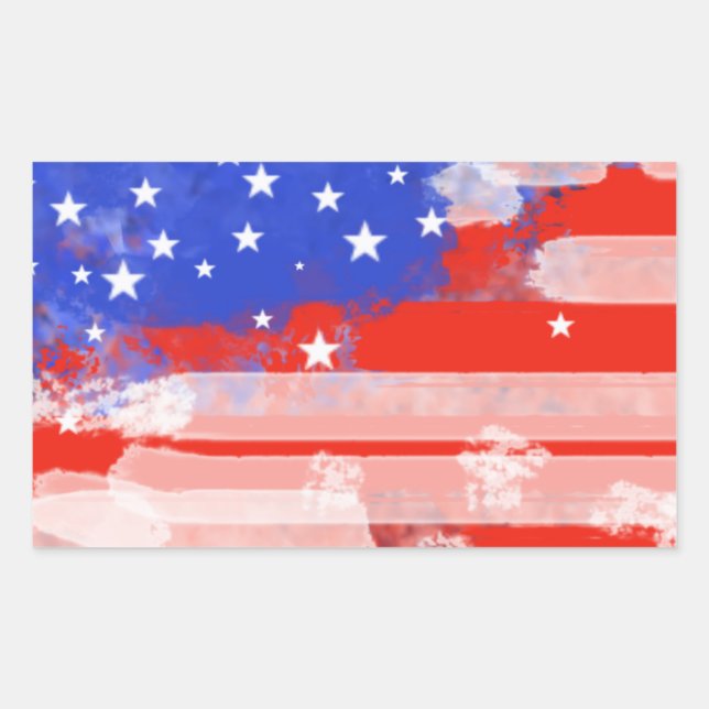 USA Flag Rectangular Sticker (Front)