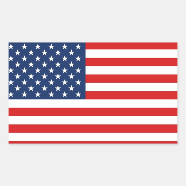 USA FLAG RECTANGULAR STICKER (Front)