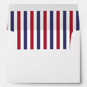 USA Flag Red and Flag Blue Narrow Thin Stripes Envelopes