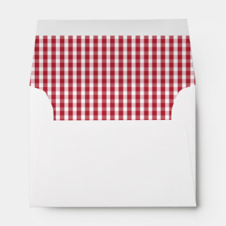 USA Flag Red and White Gingham Checked Envelope
