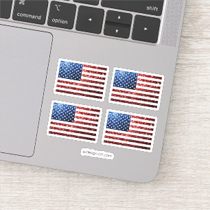 USA flag red blue sparkles glitters